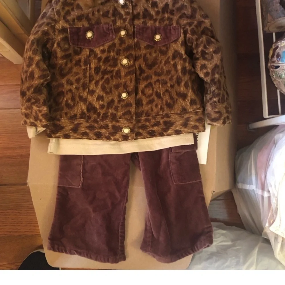 Leopard print baby 3 piece outfit vintage NWT 12 M  Cutest baby outfit ever seen